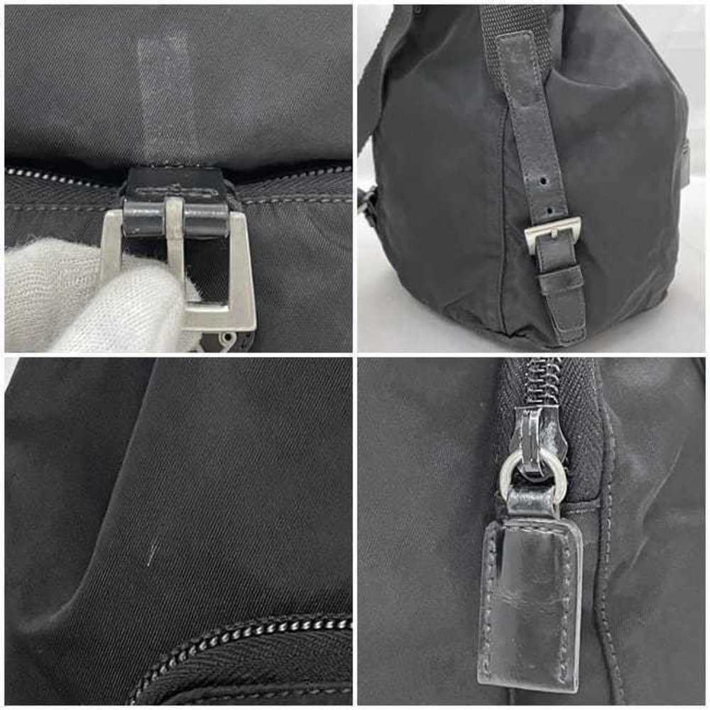 Prada Backpack Nero Rucksack Drawstring Flap Leat… - image 5